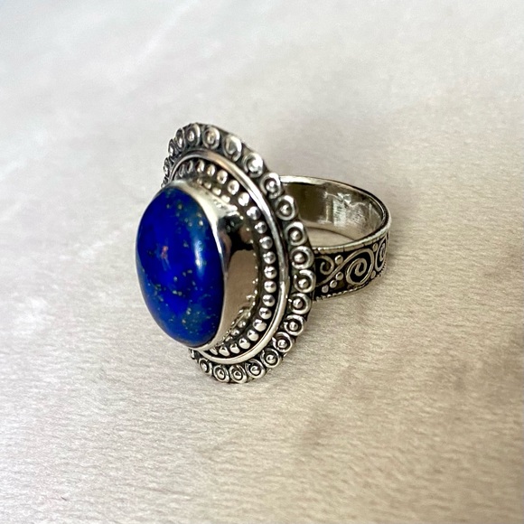 Sterling Silver Blue Lapis Lazuli Ring Size 7 - Picture 4 of 8